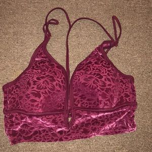 PINK Victoria’s Secret Velvet Maroon Brallete